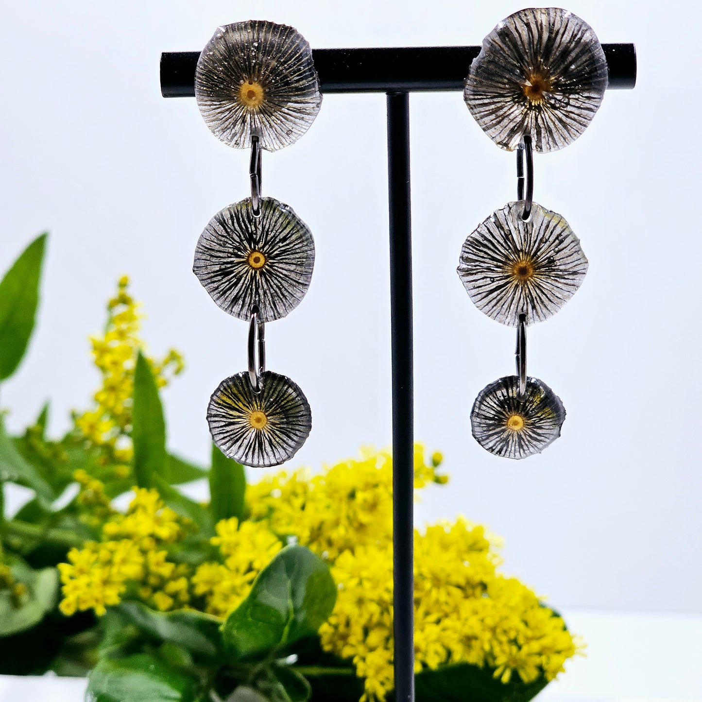 Black Mushroom Earrings