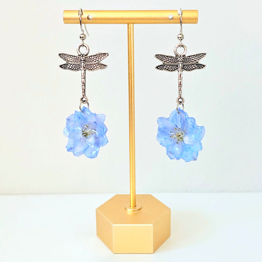 Blue Delphinium Dragonfly Dangles
