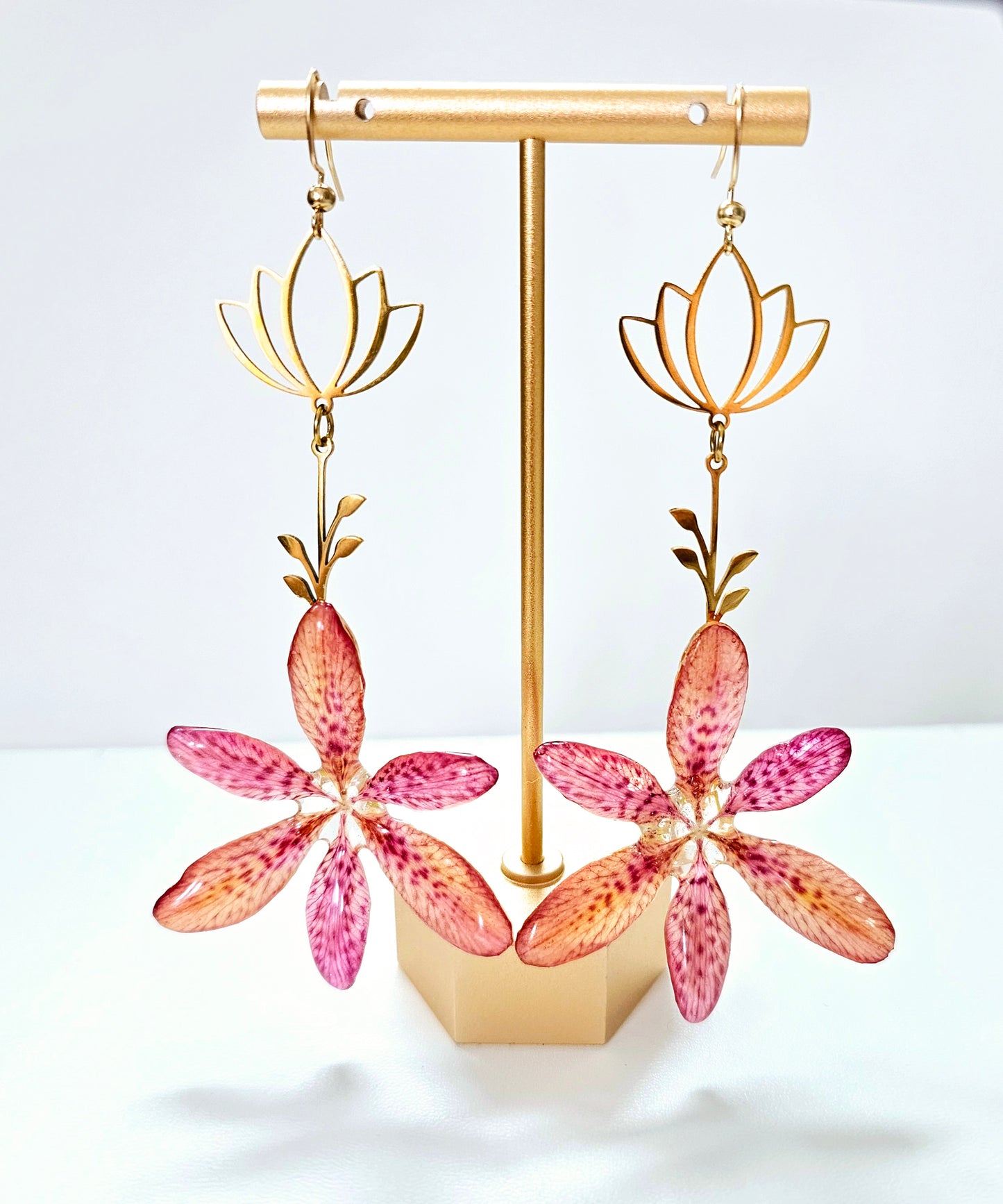 Tiger Lily Floral Drop Dangles