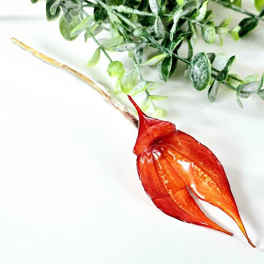 Vibrant Orange Orchid Hair Stick