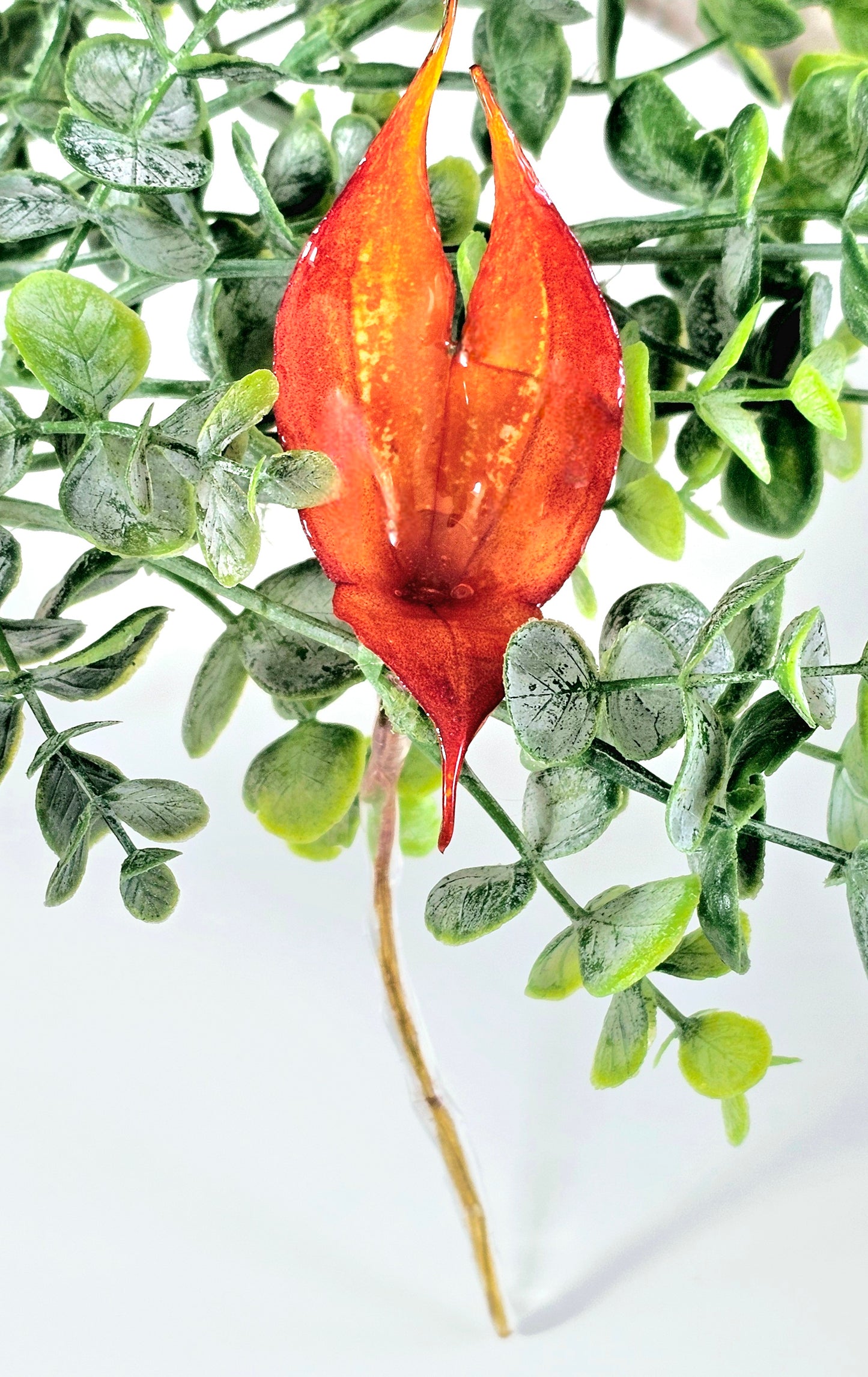Vibrant Orange Orchid Hair Stick