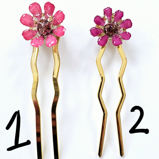 Mini Zinnia Hair Pins