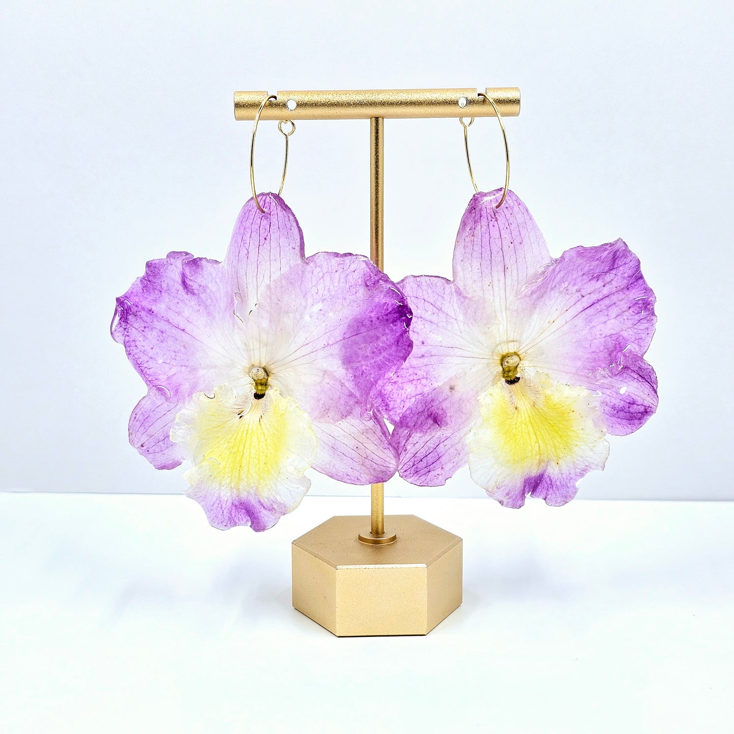 Pink and Yellow Orchid Dangles