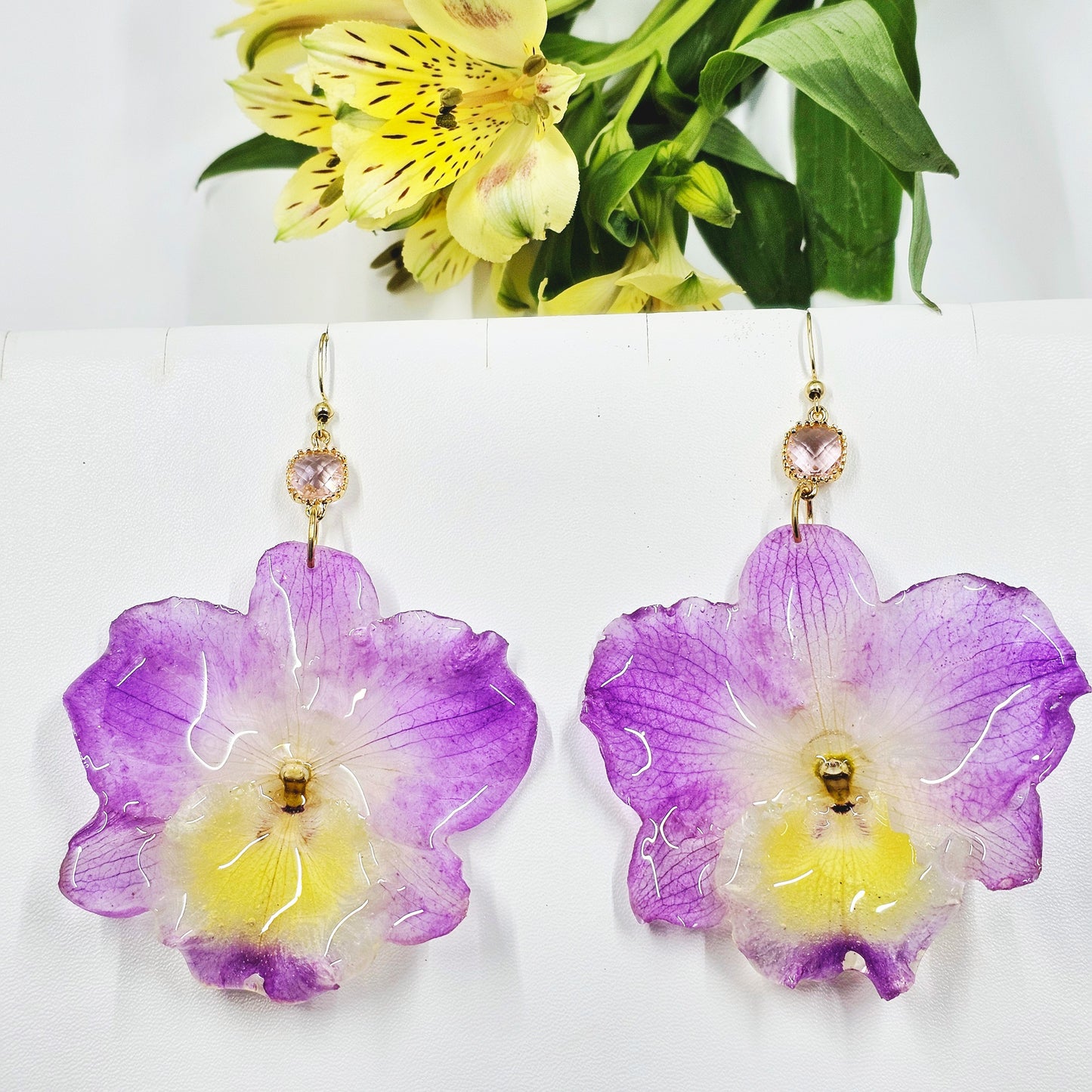 Pink and Yellow Orchid Suncatchers
