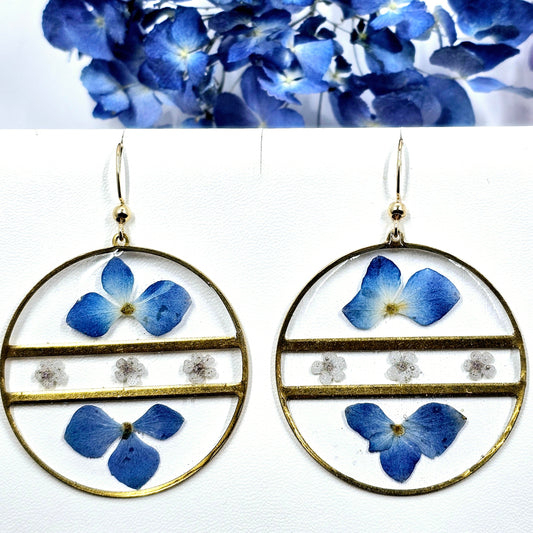 Blue Hydrangea Petal Pressed Flower Garden